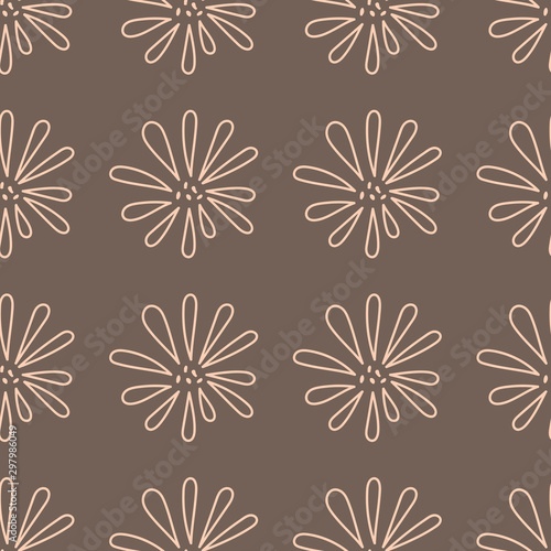 Vector Seamless background, Hand drawn simple flowers, prints for fabrics, covers and more