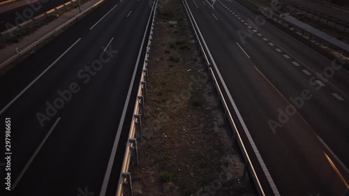 Wallpaper Mural A motion lapse shot over the highway of ttraffic. It´s appears fuzzy for the ND filters. The shot is taken at sunrise. Torontodigital.ca
