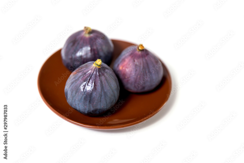 Fototapeta premium Three ripe fruits on a white isolated background.