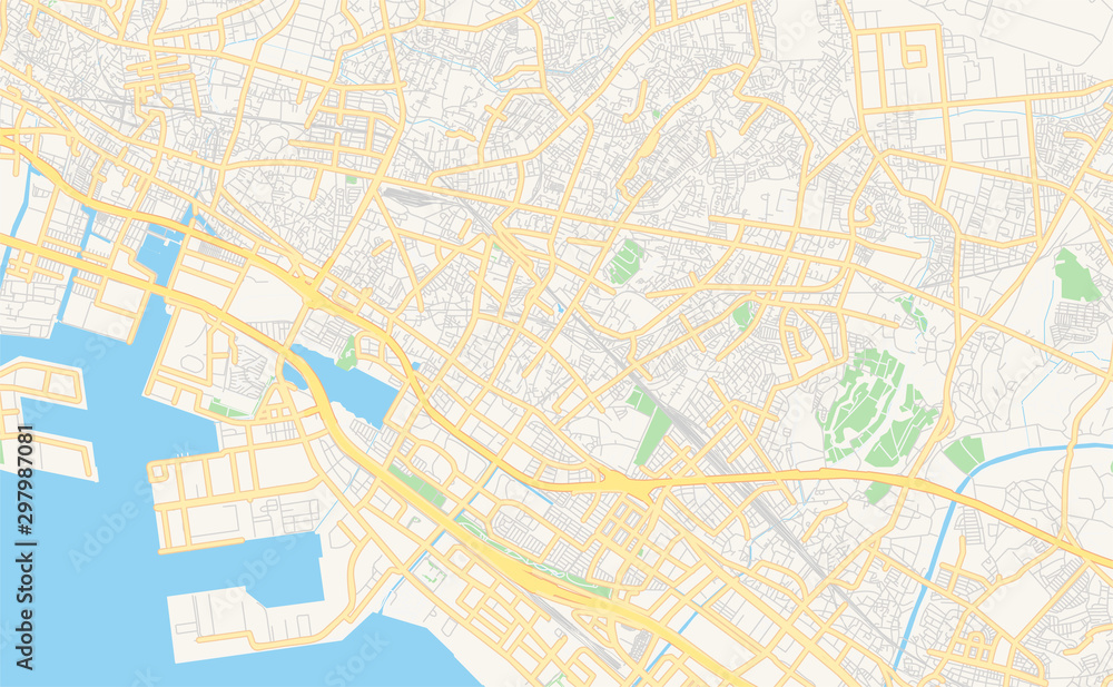 Printable street map of Narashino, Japan
