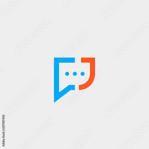 Letter J Chat Logo Template Vector Design