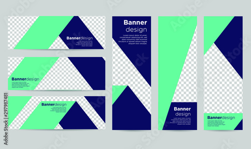 set blue tosca creative banner template design template