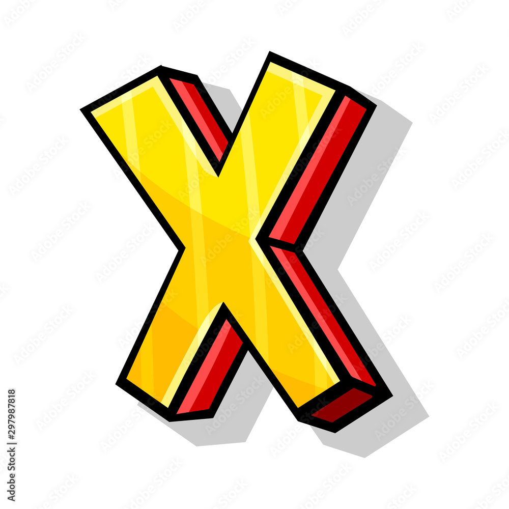 Isometric Modern Yellow And Red Alphabet Font Capital Letter X For Any Design Vector Illustration Isometric Modern Yellow And Red Alphabet Font Capital Letter X For Any Design Vector Illustration