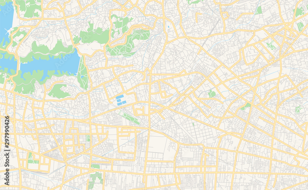 Printable street map of Higashimurayama, Japan