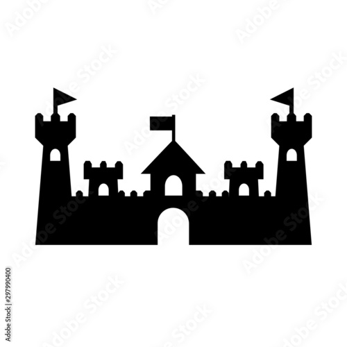 castle vector icon. ancient illustration symbol. armor sign ot logo.