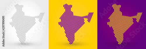 Striped map of India