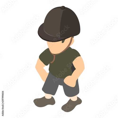 Jockey icon. Isometric illustration of jockey vector icon for web