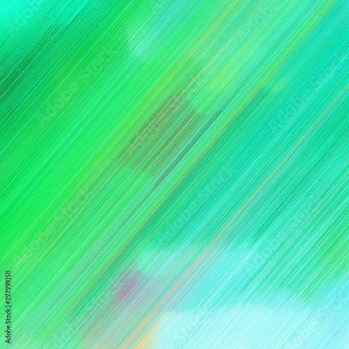 diagonal motion speed lines background or backdrop with medium sea green, medium spring green and powder blue colors. good as wallpaper. square graphic with strong color