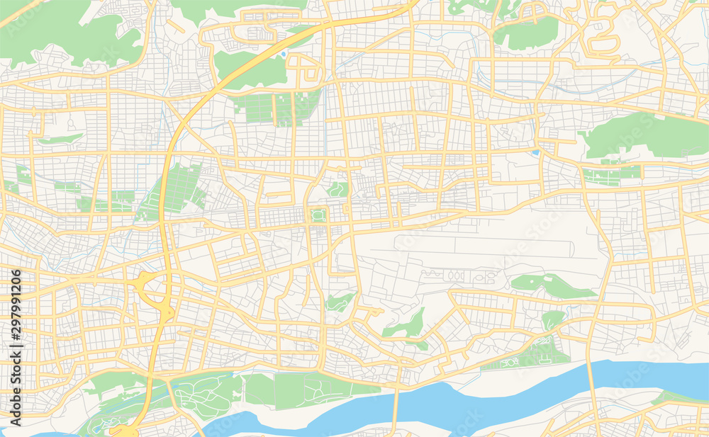 Printable street map of Kakamigahara, Japan
