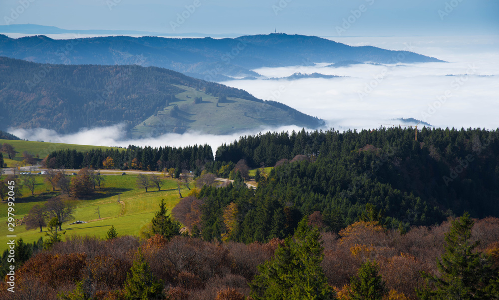 Nebelmeer im Schwarzwald, Blick Richtung Münstertal