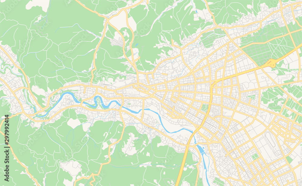Printable street map of ome, Japan