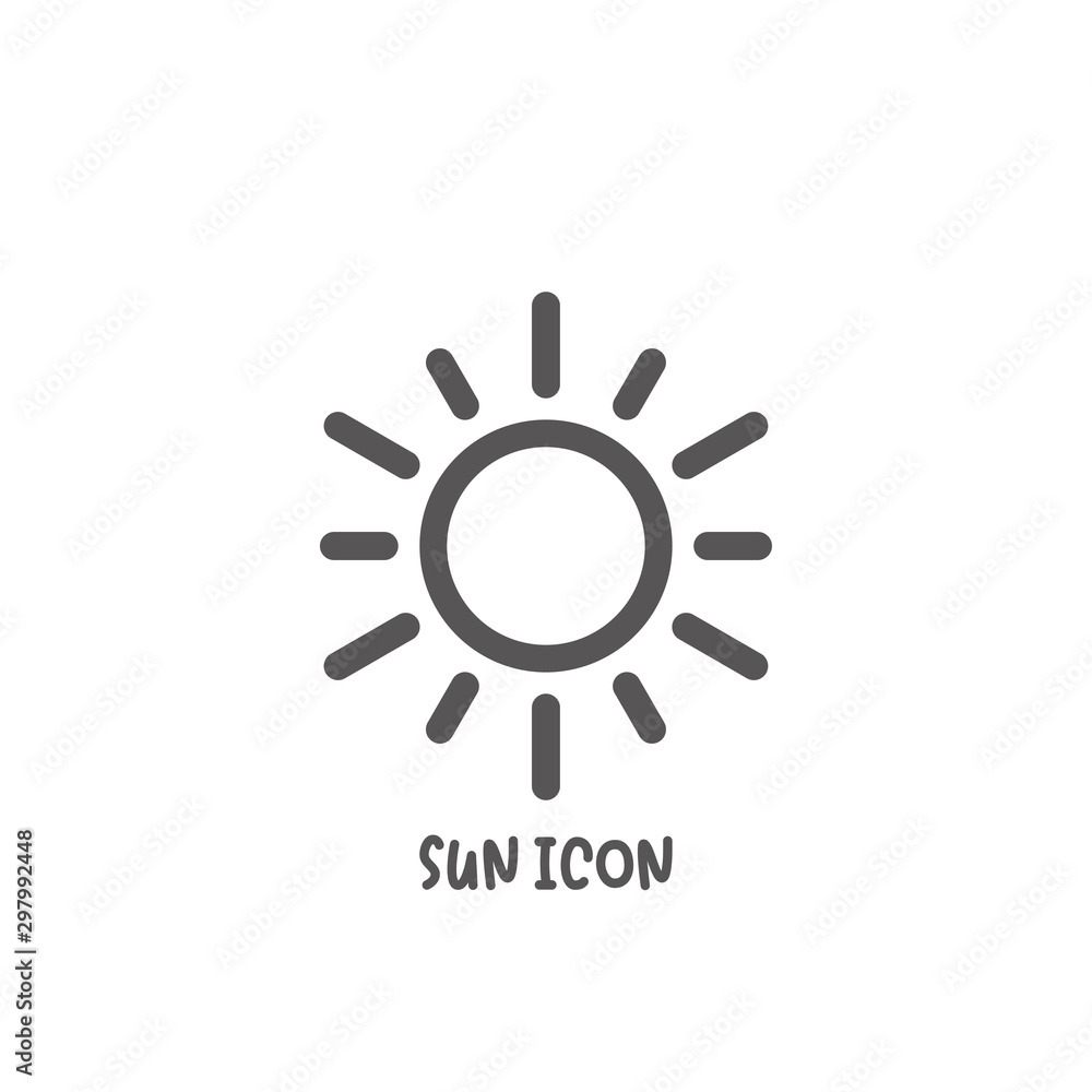Sun icon simple flat style vector illustration.