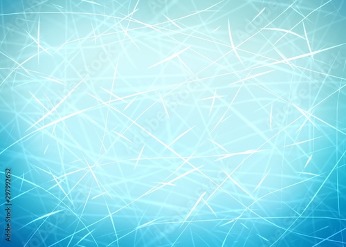 Blue ice plexus texture. Bright abstract pattern. Winter cool background. Chaotic lines. Bright vibrant color.