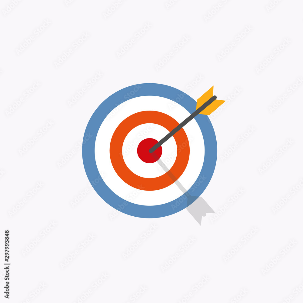 Goal, target icon. Vector illustration, flat design Goal, target icon. Vector illustration, flat design