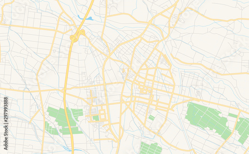 Printable street map of osaki, Japan © netsign