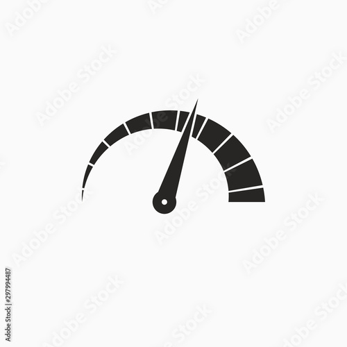 Speed, speedometer icon. Vector illustration, flat design