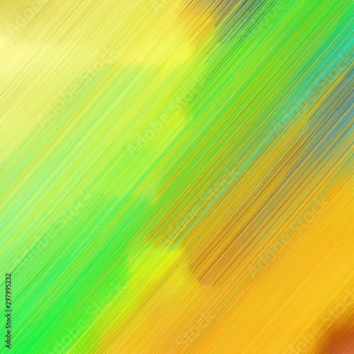 diagonal motion speed lines background or backdrop with pastel orange  lime green and golden rod colors. dreamy digital abstract art. square graphic with strong color
