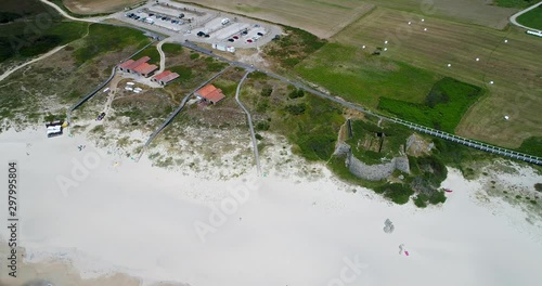 Aerial view of the Paco beach and coastline at Viana do Castelo, Portugal photo