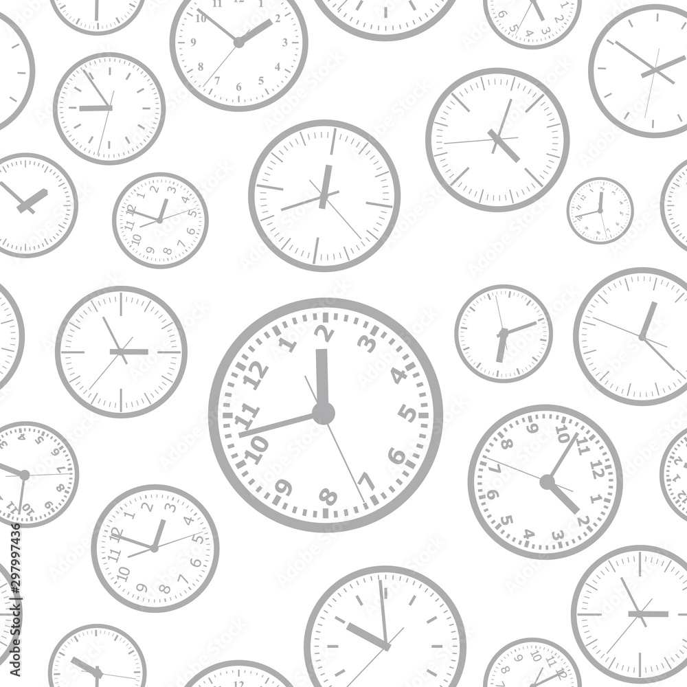 Seamless vector background. Images of watch dials fill the field. Time concept. Vector seamless illustration. Seamless vector background. Images of watch dials fill the field. Time concept. Vector seamless illustration.
