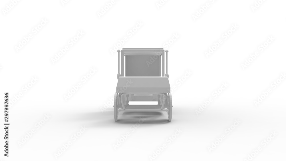 3d rendering of a carriage isolated in white studio background 3d rendering of a carriage isolated in white studio background