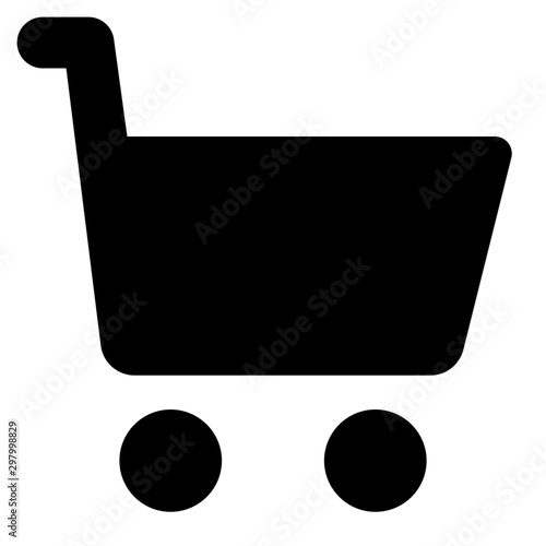 Shopping Cart Glyph Icon Vector