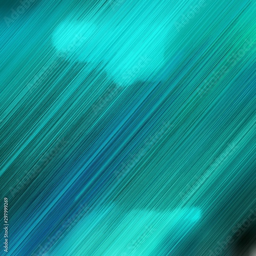 abstract concept of diagonal motion speed lines with dark cyan, teal and very dark blue colors. good as background or backdrop wallpaper. square graphic with strong color