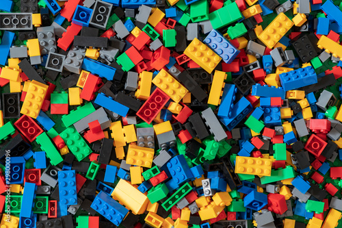 colored toy bricks background
