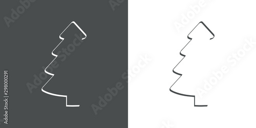 Logotipo con árbol abstracto lineal dividido varias ramas gris y blanco