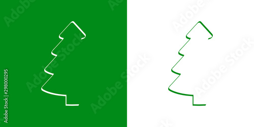 Logotipo con árbol abstracto lineal dividido varias ramas verde y blanco