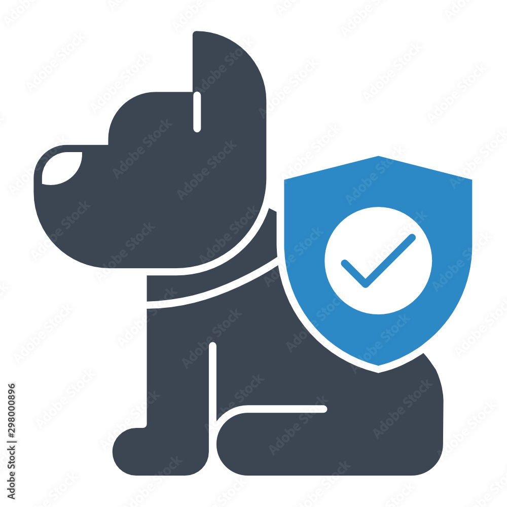 Obraz premium Animal insurance for dogs vector icon concept design