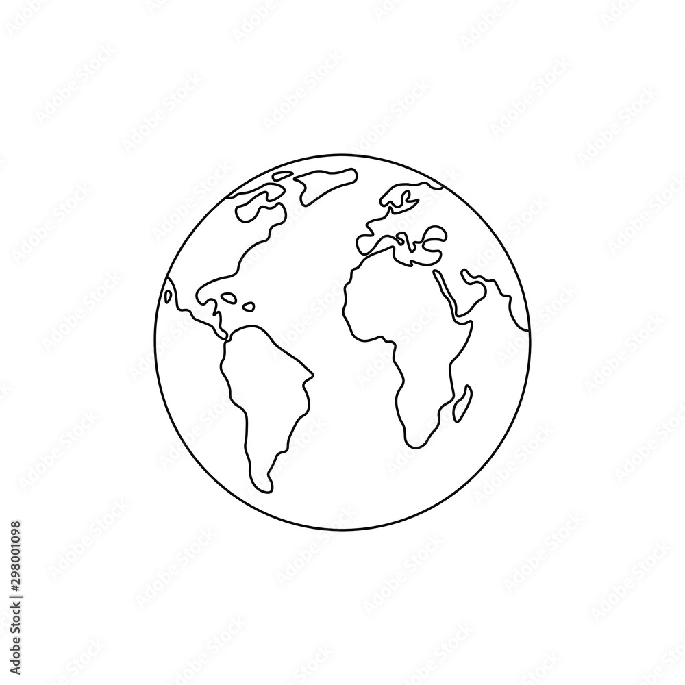 World line icon. Isolated vector illustration. World line icon. Isolated vector illustration.