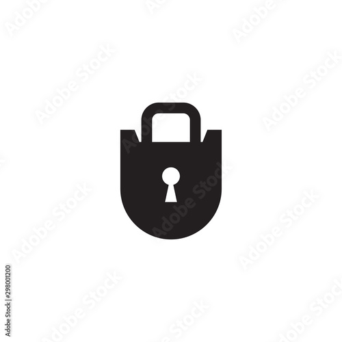 Padlock icon logo design vector illustration template