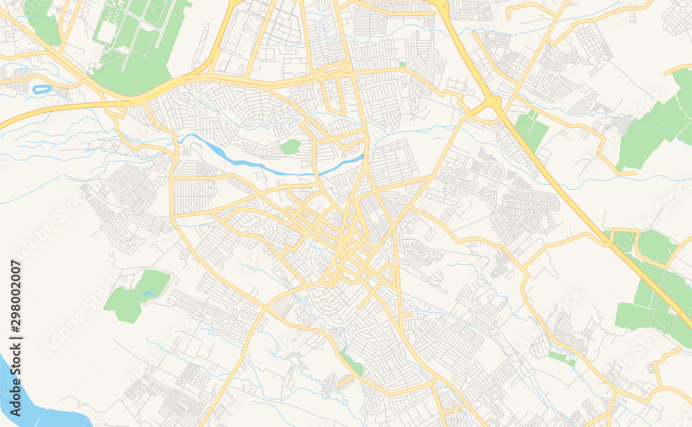 Fototapeta premium Printable street map of Angeles, Philippines