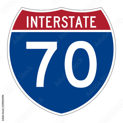 Interstate highway 70 road sign  photo