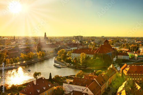 Old town cityscape panorama, Wroclaw
