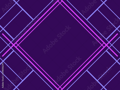 Art deco frame. Vintage linear border. Blue and purple color of lines. The style of the 1920s and 1930s. Vector illustration