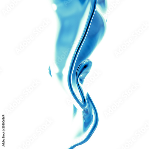 Splash fluid. 3d illustration, 3d rendering.