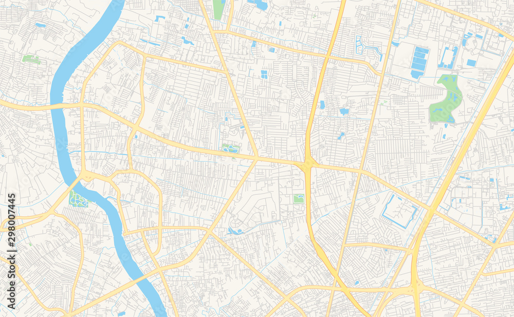 Printable street map of Nonthaburi, Thailand