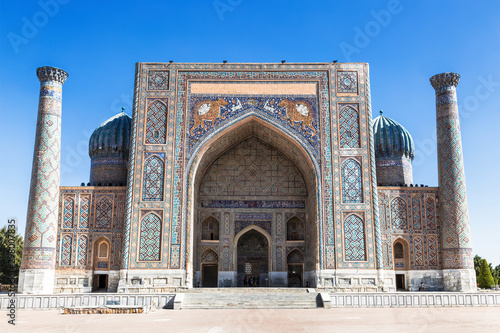 Sherdor madrasah on Registan square in Samarkand, Uzbekistan
