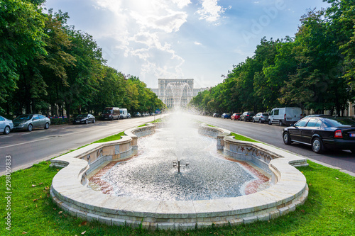BUCHAREST, ROMANIA - August 28, 2017: street view of downtown in Bucharest, Romanian