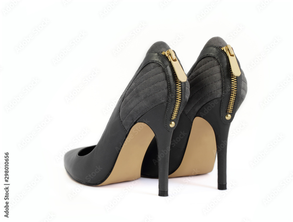 Classic women's shoes with zipper isolated on white background. Classic women's shoes with zipper isolated on white background.
