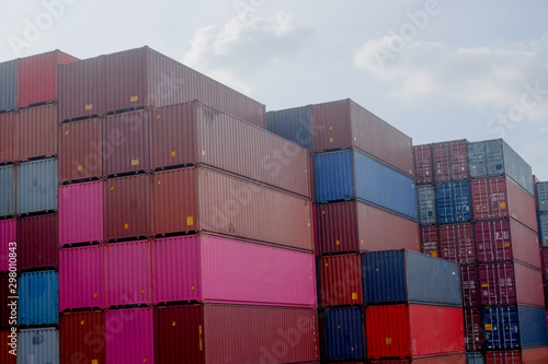 Container stacks in vessels waiting to be imported and exported