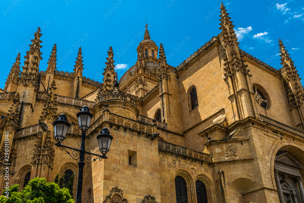 Segovia Cathedral a Roman Catholic gothic style located in the middle of Segovia near Madrid