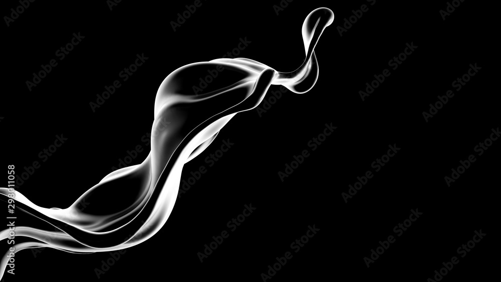 Fototapeta premium Splash fluid. 3d illustration, 3d rendering.