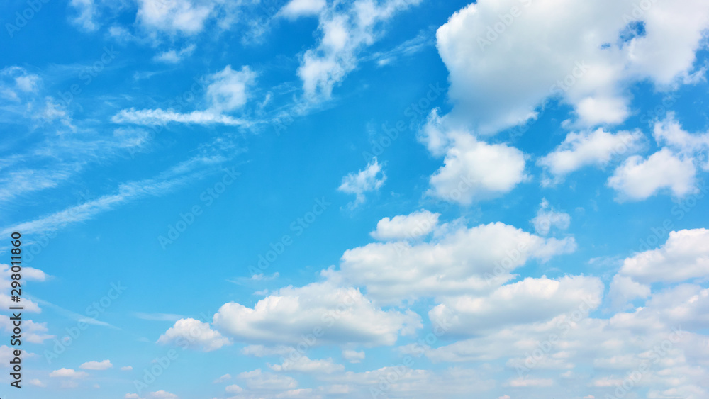 Panoramic view of the blue sky with light clouds