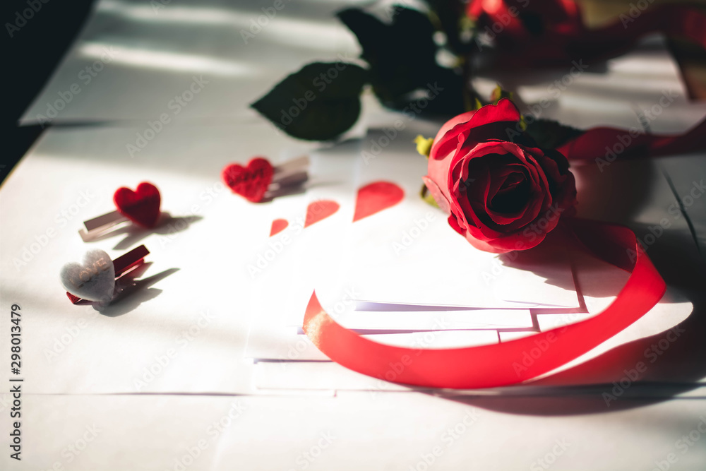 valentines day background with hearts and roses