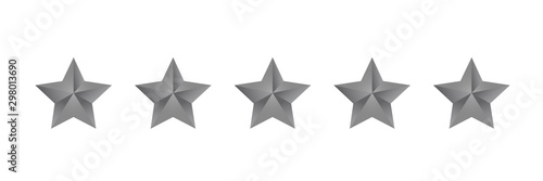 luxury five stars silver gradient rating icon vector