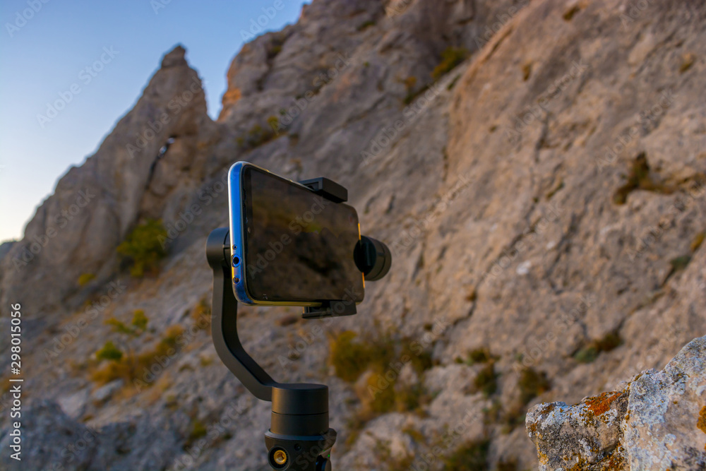 Shooting a video in nature Shooting a video in nature