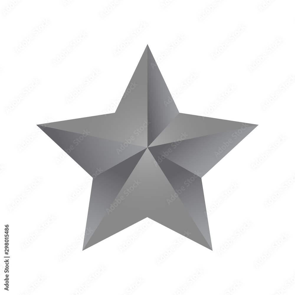 Fototapeta premium luxury silver gradient star logo isolated on white background