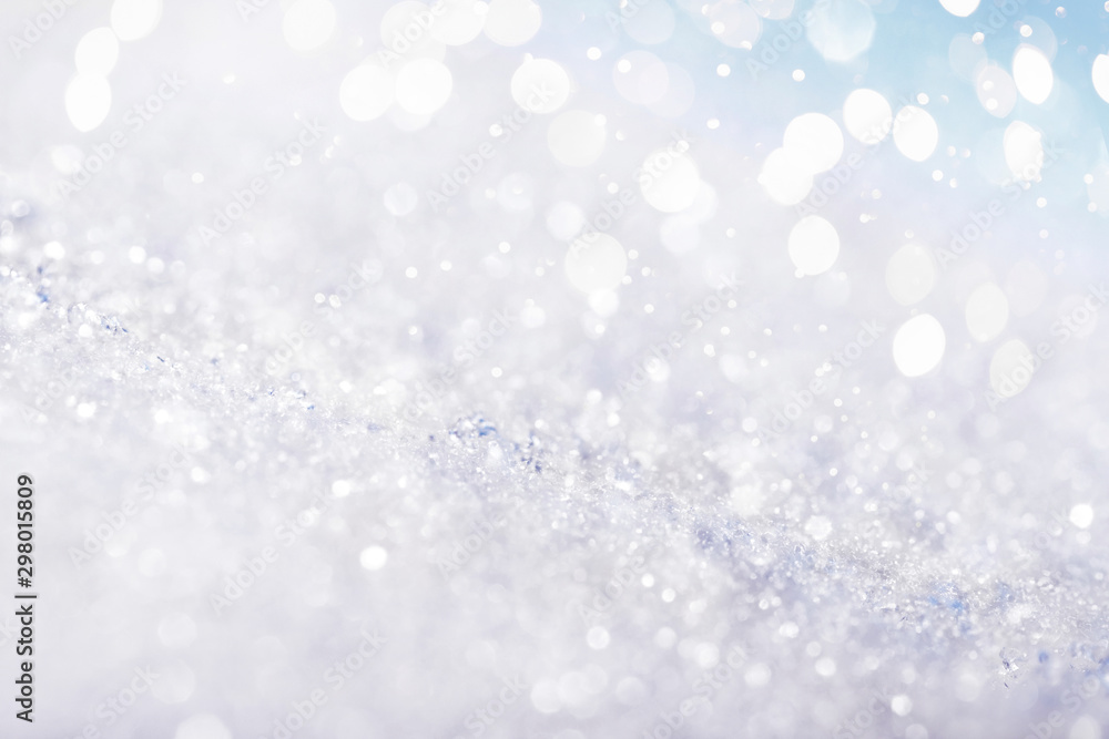 Chritmas light background with snow and blue sky. Chritmas light background with snow and blue sky.